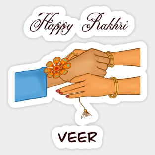 Happy Rakhri veer, rakhrhya, Raksha bandhan, Rakhi Sticker